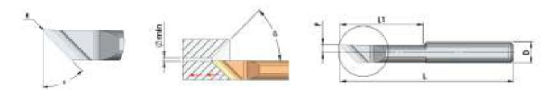 D6 x 1Ø x 2.3F x 50L x 18L1 x 30α x 60β x 0.2R Chamfering and Profile